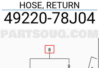 Suzuki 4922078J04 HOSE, RETURN