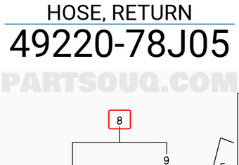 Suzuki 4922078J05 HOSE, RETURN