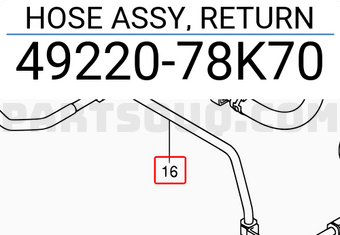Suzuki 4922078K70 HOSE ASSY, RETURN
