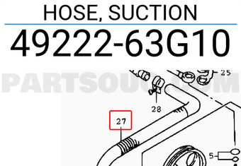 Suzuki 4922263G10 HOSE, SUCTION
