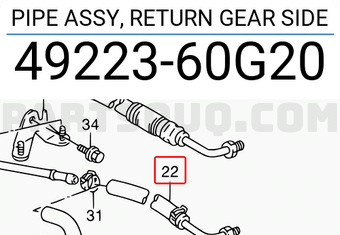 Suzuki 4922360G20 PIPE ASSY, RETURN GEAR SIDE