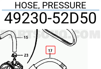 Suzuki 4923052D50 HOSE, PRESSURE
