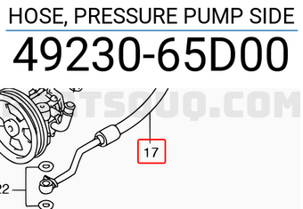 Suzuki 4923065D00 HOSE, PRESSURE PUMP SIDE
