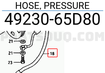 Suzuki 4923065D80 HOSE, PRESSURE
