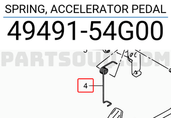 Suzuki 4949154G00 SPRING, ACCELERATOR PEDAL