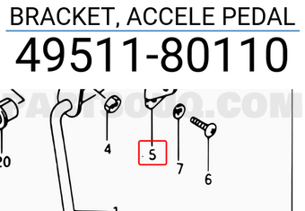Suzuki 4951180110 BRACKET, ACCELE PEDAL