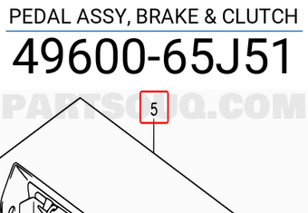 Suzuki 4960065J51 PEDAL ASSY, BRAKE & CLUTCH