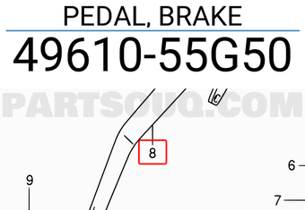 Suzuki 4961055G50 PEDAL, BRAKE