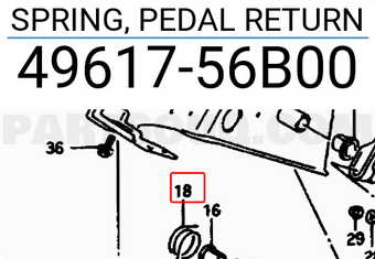 Suzuki 4961756B00 SPRING, PEDAL RETURN