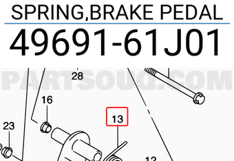 Suzuki 4969161J01 SPRING,BRAKE PEDAL