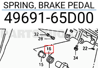 Suzuki 4969165D00 SPRING, BRAKE PEDAL