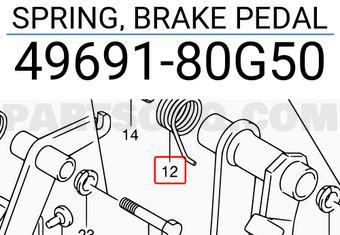 Suzuki 4969180G50 SPRING, BRAKE PEDAL
