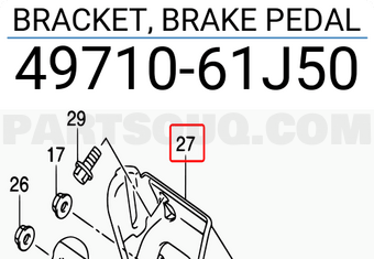Suzuki 4971061J50 BRACKET, BRAKE PEDAL