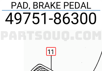 Suzuki 4975186300 PAD, BRAKE PEDAL