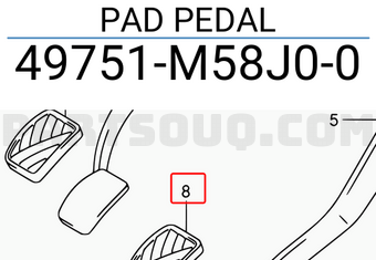 Suzuki 49751M58J00 PAD PEDAL