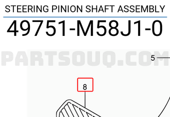 Suzuki 49751M58J10 STEERING PINION SHAFT ASSEMBLY