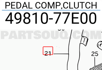 Suzuki 4981077E00 PEDAL COMP,CLUTCH