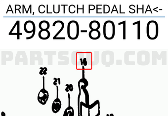 Suzuki 4982080110 ARM, CLUTCH PEDAL SHA<