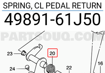 Suzuki 4989161J50 SPRING, CL PEDAL RETURN