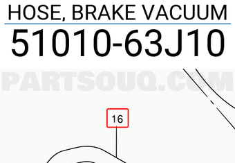 Suzuki 5101063J10 HOSE, BRAKE VACUUM