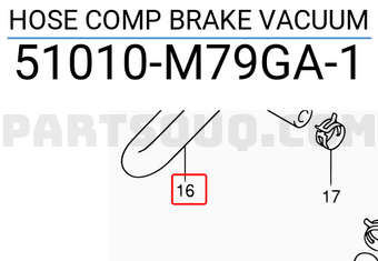 Suzuki 51010M79GA1 HOSE COMP BRAKE VACUUM