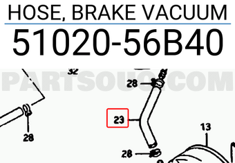 Suzuki 5102056B40 HOSE, BRAKE VACUUM