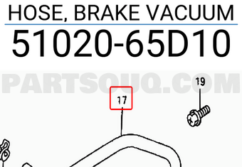 Suzuki 5102065D10 HOSE, BRAKE VACUUM