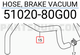 Suzuki 5102080G00 HOSE, BRAKE VACUUM