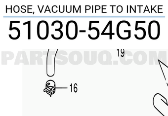 Suzuki 5103054G50 HOSE, VACUUM PIPE TO INTAKE