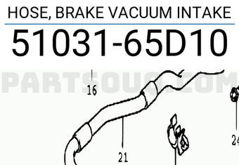 Suzuki 5103165D10 HOSE, BRAKE VACUUM INTAKE