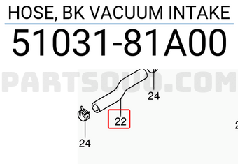Suzuki 5103181A00 HOSE, BK VACUUM INTAKE