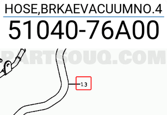 Suzuki 5104076A00 HOSE,BRKAEVACUUMNO.4