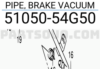Suzuki 5105054G50 PIPE, BRAKE VACUUM