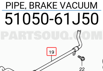 Suzuki 5105061J50 PIPE, BRAKE VACUUM