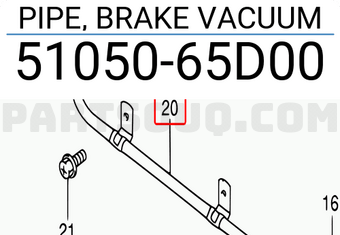 Suzuki 5105065D00 PIPE, BRAKE VACUUM