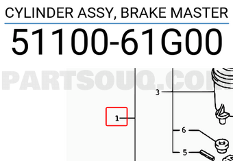 Suzuki 5110061G00 CYLINDER ASSY, BRAKE MASTER