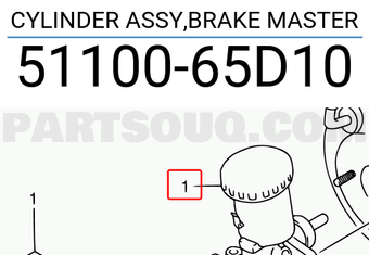Suzuki 5110065D10 CYLINDER ASSY,BRAKE MASTER