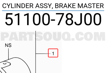 Suzuki 5110078J00 CYLINDER ASSY, BRAKE MASTER