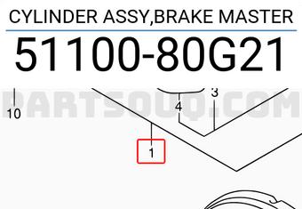 Suzuki 5110080G21 CYLINDER ASSY,BRAKE MASTER