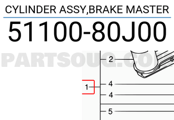 Suzuki 5110080J00 CYLINDER ASSY,BRAKE MASTER