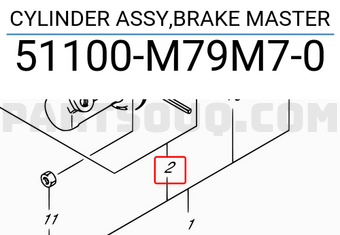 Suzuki 51100M79M70 CYLINDER ASSY,BRAKE MASTER