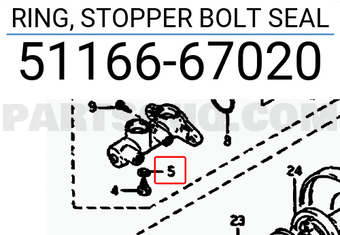 Suzuki 5116667020 RING, STOPPER BOLT SEAL