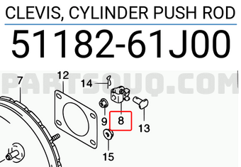Suzuki 5118261J00 CLEVIS, CYLINDER PUSH ROD