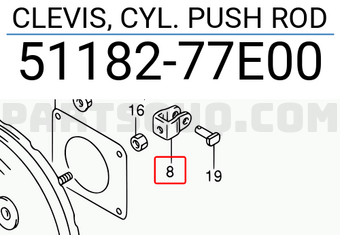Suzuki 5118277E00 CLEVIS, CYL. PUSH ROD