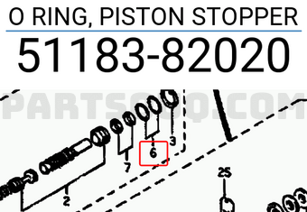 Suzuki 5118382020 O RING, PISTON STOPPER