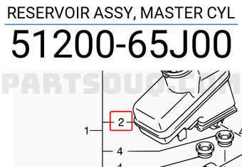 Suzuki 5120065J00 RESERVOIR ASSY, MASTER CYL