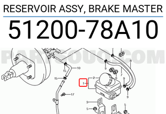 Suzuki 5120078A10 RESERVOIR ASSY, BRAKE MASTER