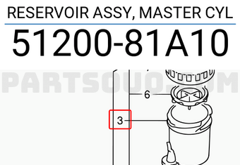 Suzuki 5120081A10 RESERVOIR ASSY, MASTER CYL