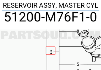 Suzuki 51200M76F10 RESERVOIR ASSY, MASTER CYL