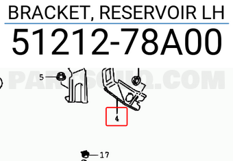 Suzuki 5121278A00 BRACKET, RESERVOIR LH